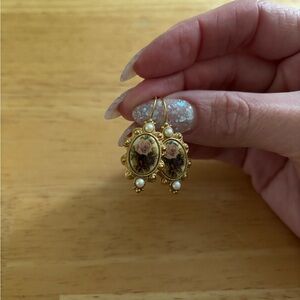 1928 Floral cameo earrings